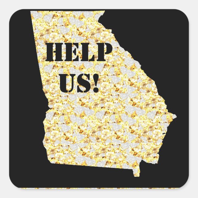 ATLANTA HELP US SQUARE STICKER (Front)