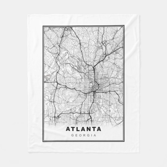 Atlanta Map Fleece Blanket (Front)