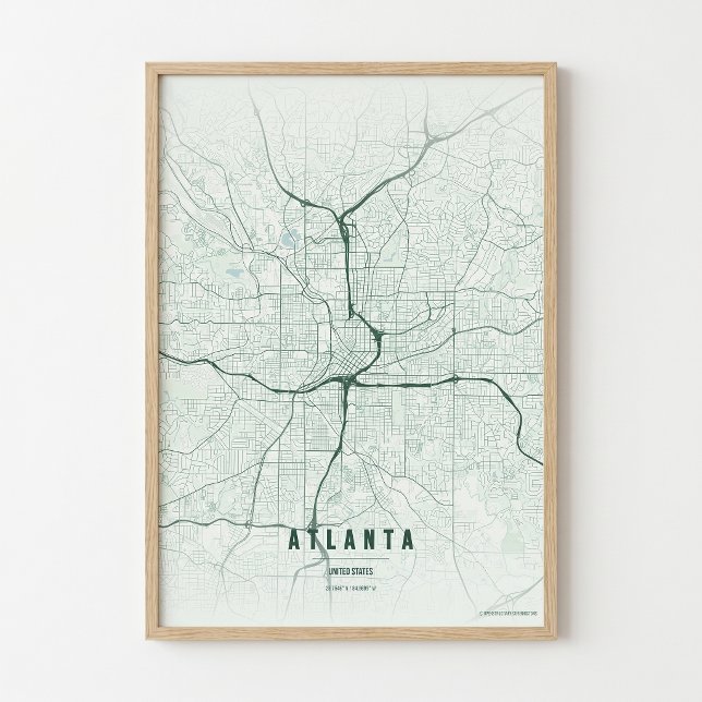 Atlanta Map Print Georgia Forest Wallart Poster (Creator Uploaded)
