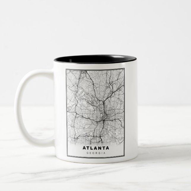 Atlanta Map Two-Tone Coffee Mug (Left)