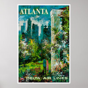 Atlanta Print Georgia Travel Poster Delta Sign