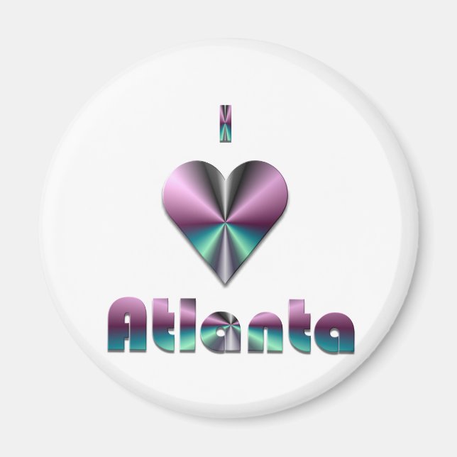 Atlanta -- Purple & Turquoise Magnet (Front)