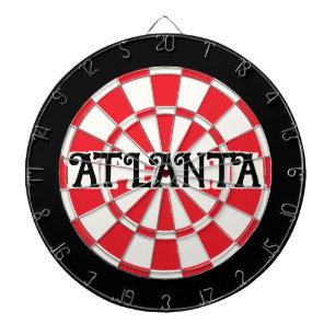 ATLANTA Red Black And White Dartboard
