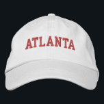 Atlanta Red Embroidery on White Embroidered Hat<br><div class="desc">Atlanta Red embroidery on White cotton hat. Makes a wonderful gift for anybody who loves Atlanta GA! If you would prefer to have your personal text then simply select "Personalize this template" details button to enter your choice of custom text. Embroidery is also customizable to other colour choices by selecting...</div>