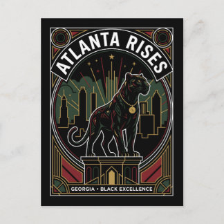Atlanta Rises Black Panther Black Excellence Art Postcard