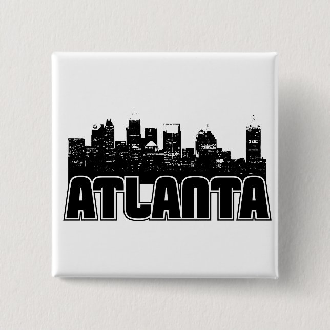 Atlanta Skyline 2 Inch Square Button (Front)