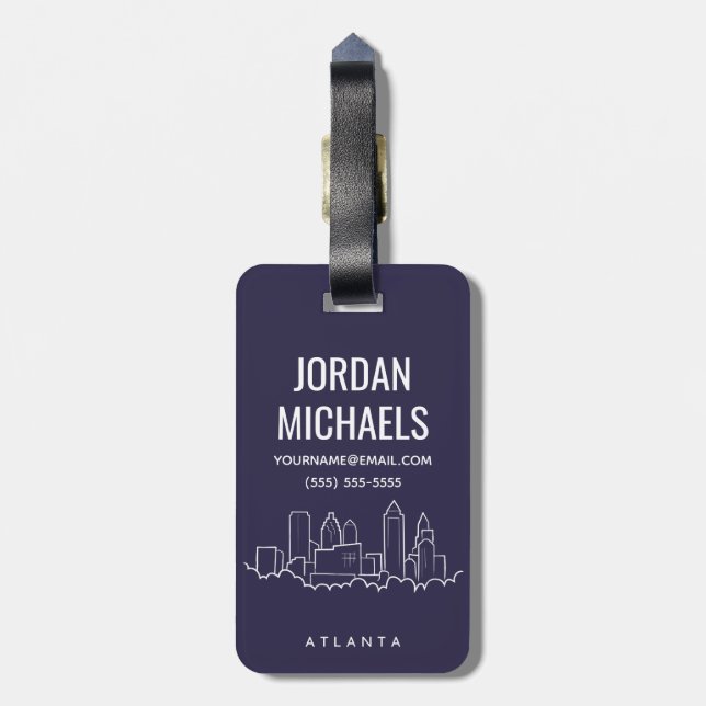 Atlanta Skyline Luggage Tag (Back Vertical)