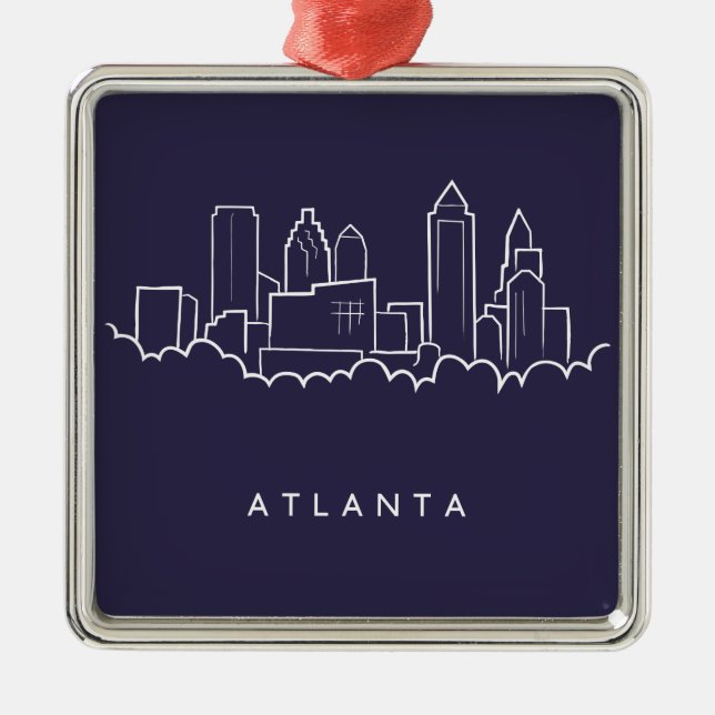 Atlanta Skyline Metal Ornament (Front)