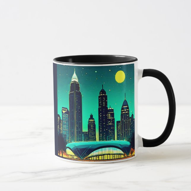 Atlanta Skyline Under a Starry Night Sky Mug (Right)