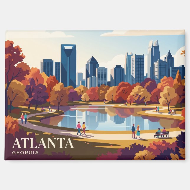 Atlanta Skyline USA Magnet (Front)
