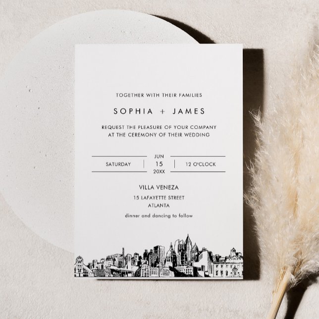 Atlanta Skyline Wedding Invitation with Photo (Creator Uploaded)