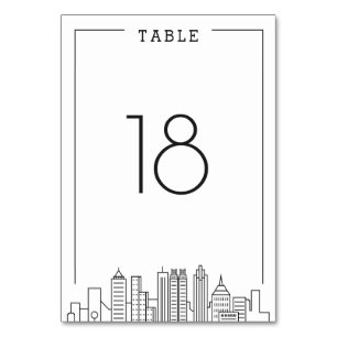 Atlanta Skyline Wedding Table Number