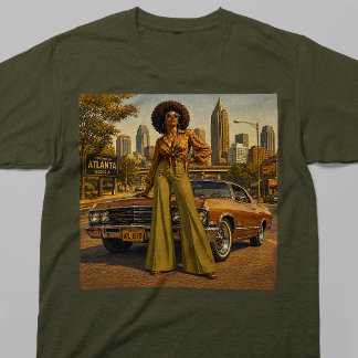 Atlanta Soul 70s Retro Black Woman Vintage T-Shirt