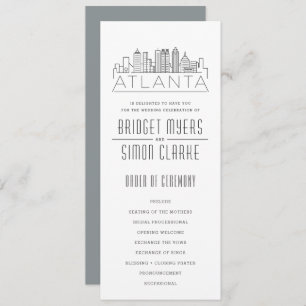 Atlanta Stylized Skyline   Wedding Program