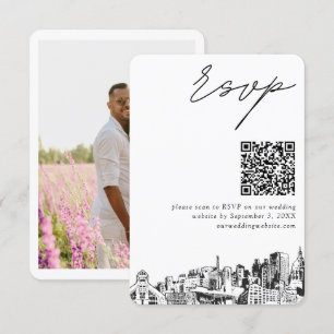 Atlanta Wedding RSVP QR Code Small Enclosure Card