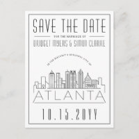 Atlanta Wedding | Stylized Skyline Save the Date