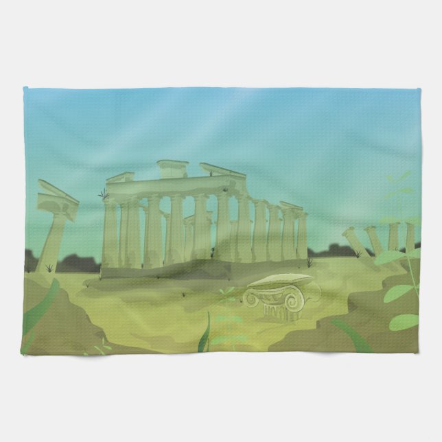 Atlantas cartoon landscape kitchen towel (Horizontal)