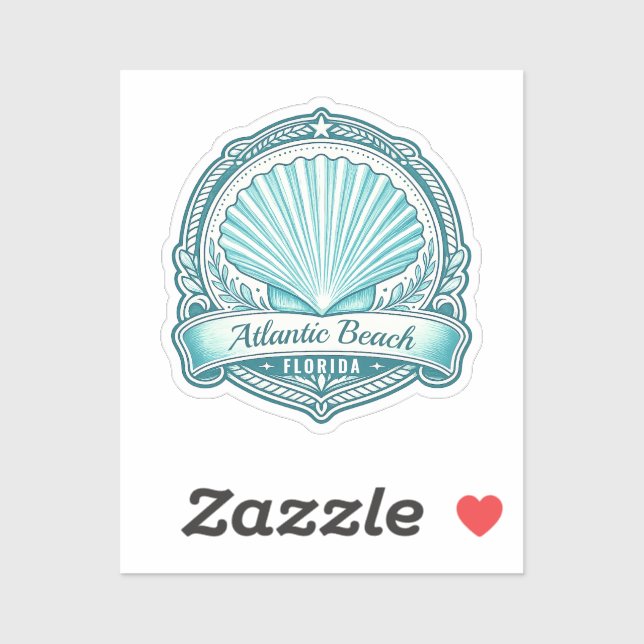 Atlantic Beach FL Coastal Seashell Emblem (Sheet)