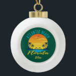 Atlantic Beach Florida Palm Trees Sunset Ceramic Ball Christmas Ornament<br><div class="desc">Atlantic Beach Florida Palm Trees Sunset Personalized Christmas Ornament</div>