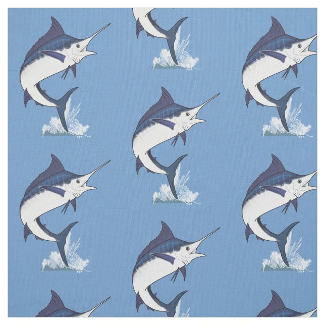 Atlantic Blue Marlin Fabric (Swatch)
