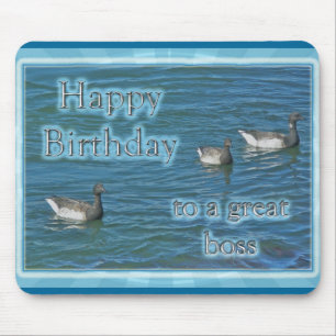 Atlantic Brant Geese Boss Birthday Mouse Pad