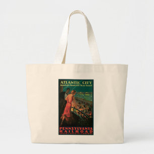 Atlantic City ~ All Year Resort Large Tote Bag