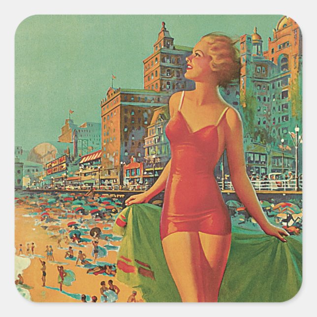 Atlantic City - America's All Year Resort Square Sticker (Front)