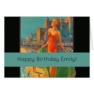 Atlantic City Beach Beauté Vintage Art