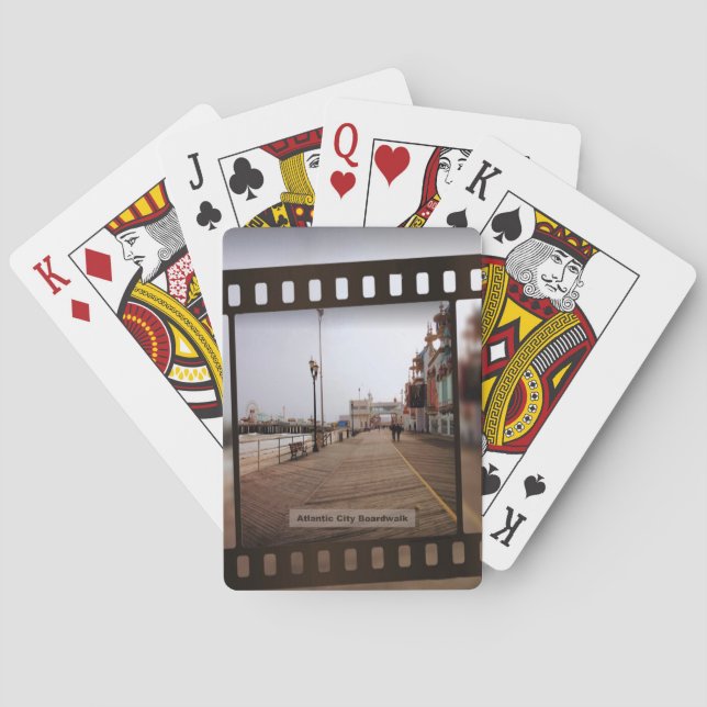 Atlantic City Beach Boardwalk on Film Playing Cards (Back)