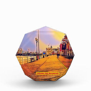 Atlantic City Beach Boardwalk Pop Art Photo Block