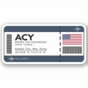 Atlantic City Boarding Pass - Airport Ticket