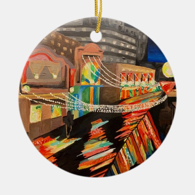 Atlantic City boardwalk painting ornament (Front)