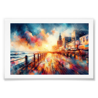 Atlantic City Boardwalk Sunset,  Photo Print
