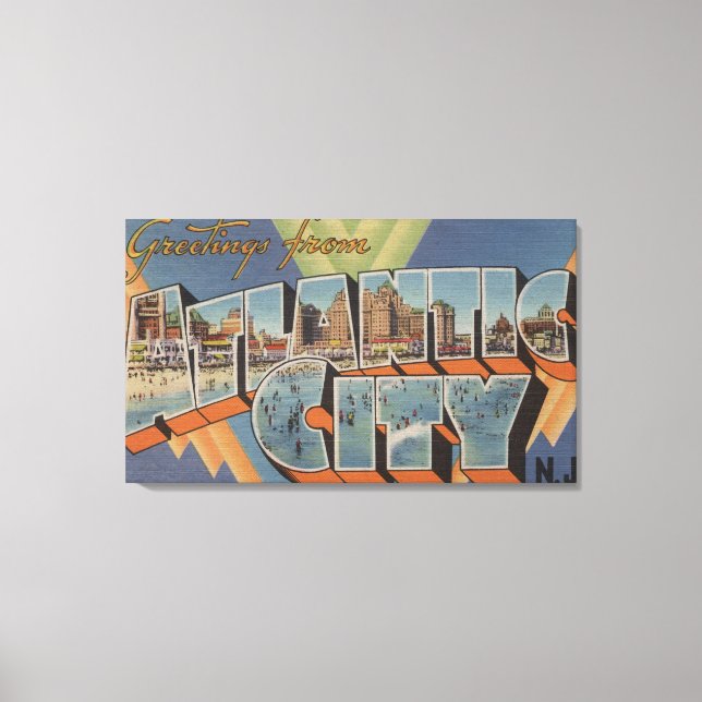Atlantic City, New Jersey (Boardwalk Scene) Canvas Print (Front)