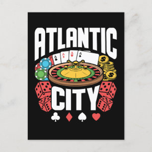 Atlantic City New Jersey Casino Gambling Postcard