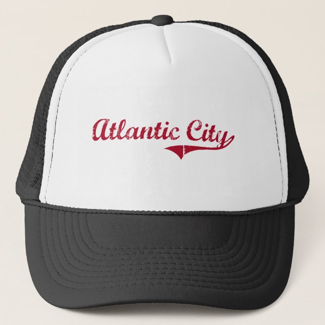 Atlantic City New Jersey Classic Design Trucker Hat (Front)