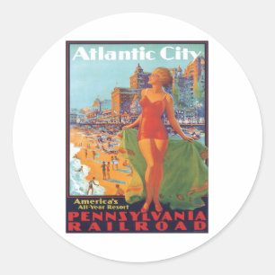 Atlantic City,New Jersey Classic Round Sticker