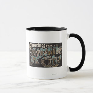 Atlantic City, New Jersey - Large Letter Scenes Mug