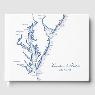 Atlantic City New Jersey Map Wedding Guest Book