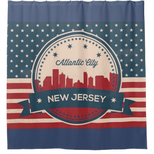 Atlantic City New Jersey Retro Skyline (Front)