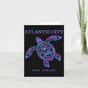 Atlantic City New Jersey Sea Turtle Beach Vacation Card