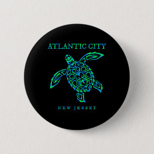 Atlantic City New Jersey Sea Turtle Boys Girls Tod 2 Inch Round Button