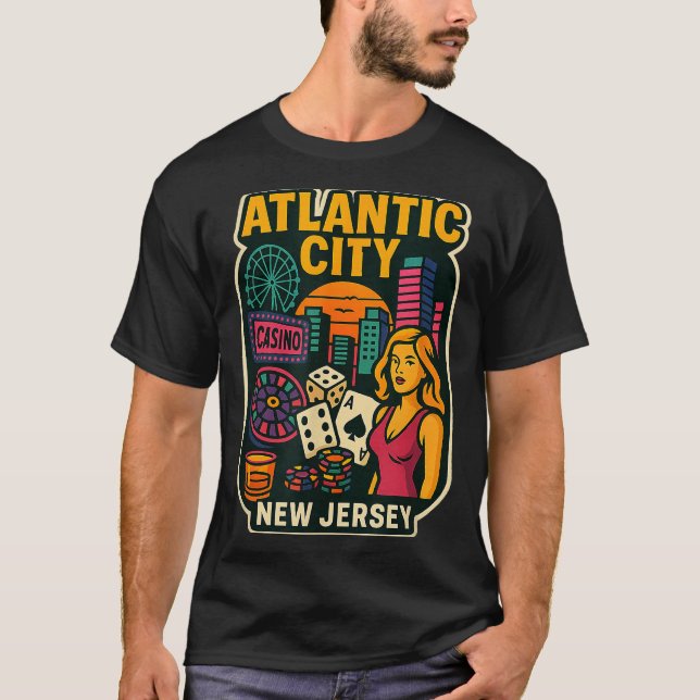 Atlantic City New Jersey Vacation Casino Gaming Ga T-Shirt (Front)