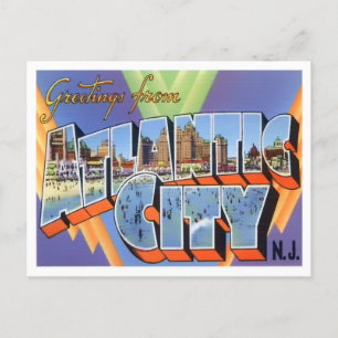 Atlantic City, New Jersey Vintage Big Letters Postcard