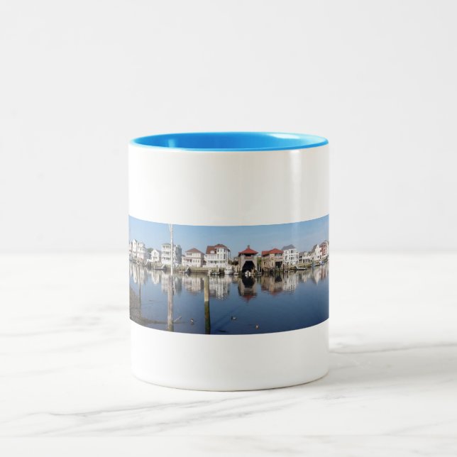 Atlantic City, NJ. Historic Gardner's Basin. Two-Tone Coffee Mug (Center)