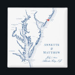 Atlantic City NJ Jersey Shore Map Wedding  Magnet<br><div class="desc">Quick and Easy ordering! These Atlantic City, New Jersey map magnets make great New Jersey beach wedding favours to include in your Atlantic City destination wedding welcome bags. Move the heart by clicking "Edit Using design tool" under "Personalize". Featuring a map of Chesapeake Bay with Artwork by Coastal Map Designs...</div>