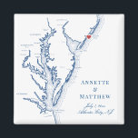 Atlantic City NJ Jersey Shore Map Wedding  Magnet<br><div class="desc">Quick and Easy ordering! These Atlantic City, New Jersey map magnets make great New Jersey beach wedding favours to include in your Atlantic City destination wedding welcome bags. Move the heart by clicking "Edit Using design tool" under "Personalize". Featuring a map of Chesapeake Bay with Artwork by Coastal Map Designs...</div>