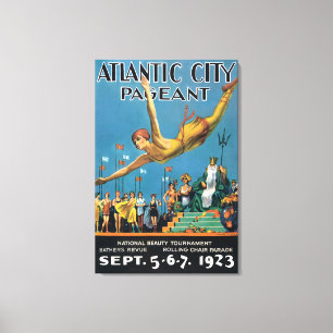 Atlantic City Pageant Vintage Travel Poster Canvas Print