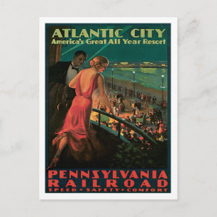Atlantic City Pennsylvania Railroad Vintage Postcard