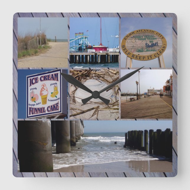 Atlantic City - Photo Collage Square Wall Clock (Front)